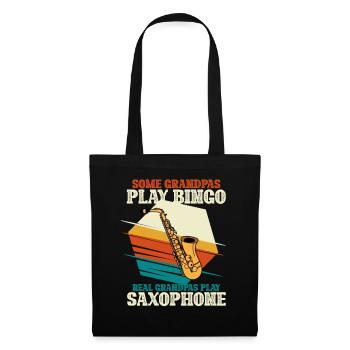 Real Grandpas Play Saxophone Jazz Bingo - Tote Bag - black - Front