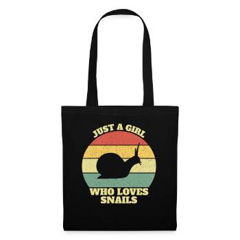 Juste A Girl Who Loves Snails Snail Girls - Sac en tissu - noir - Devant