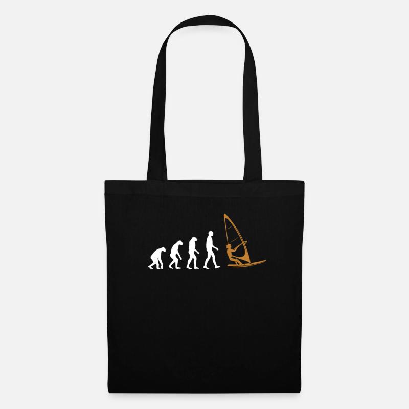 Surfeur Evolution Surfeur Windsurf Windsurfing - Sac en tissu - noir
