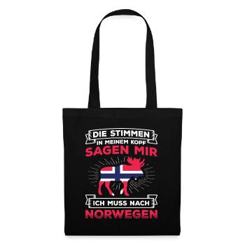 Pêche Norvège Scandinavie - Sac en tissu - noir - Devant