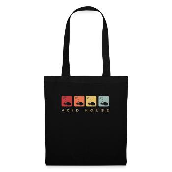 Acid House Ätzend Retro Vintage - Stoffbeutel - Schwarz - Vorne