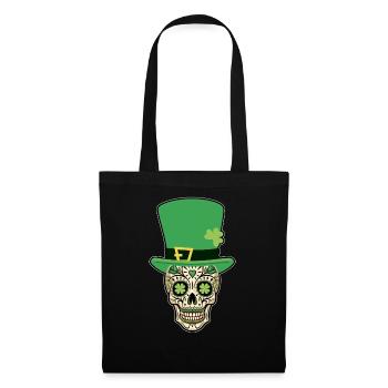 St Patrick's Day Sugar Skull Calavera - Tote Bag - black - Front