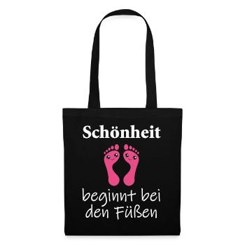 Fußpflege Pediküre Podologe Nagelstudio Geschenk - Stoffbeutel - Schwarz - Vorne