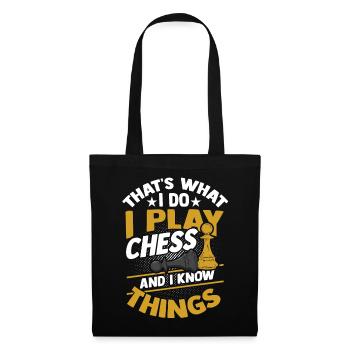 échecs - Sac en tissu - noir - Devant