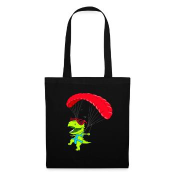 Funny Hang glider dinosaur paraglider flight - Tote Bag - black - Front