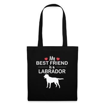 Mein bester Freund ist ein Labrador Hund - Stoffbeutel - Schwarz - Vorne