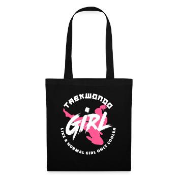 Idée cadeau de taekwondo fille sportive - Sac en tissu - noir - Devant