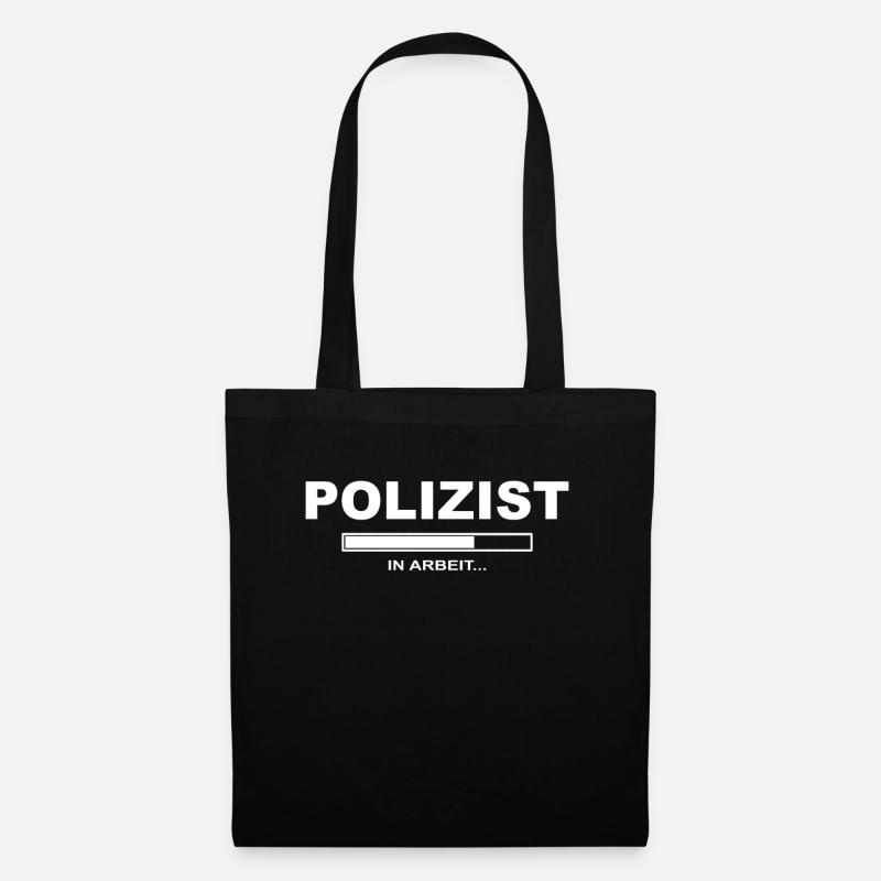 Polizist Polizei Ausbildung Geschenk - Stoffbeutel - Schwarz