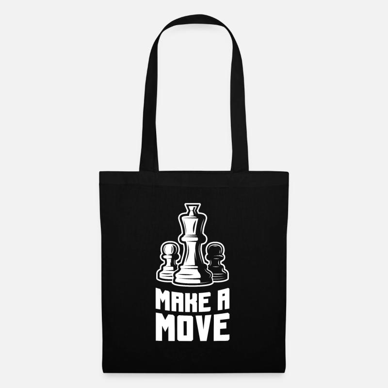 Schach Make a Move Strategie Spielzug Geschenk - Stoffbeutel - Schwarz