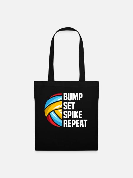 Volleyball Beachvolleyball Sportler Geschenk - Stoffbeutel - Schwarz