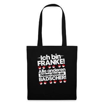Franken Fränkin Frankenland Badscher Geschenkidee - Stoffbeutel - Schwarz - Vorne