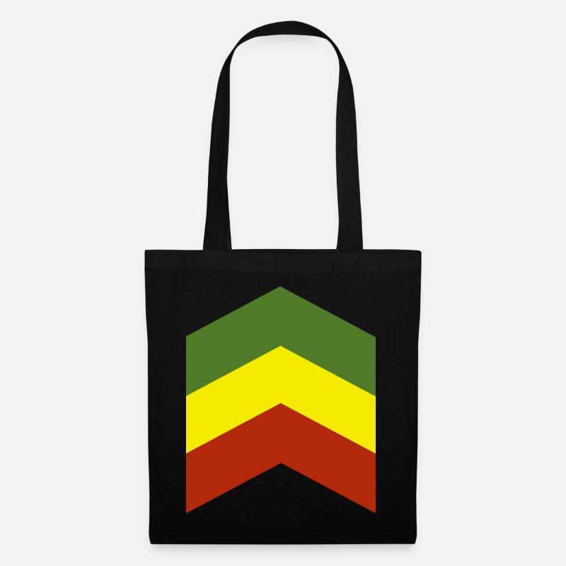 Reggae Rastafari Äthiopien-Farben - Stoffbeutel - Schwarz