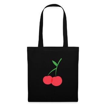 Cerises - Sac en tissu - noir - Devant