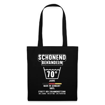 70. Geburtstag Waschen Lustig Spruch Geschenk - Stoffbeutel - Schwarz - Vorne