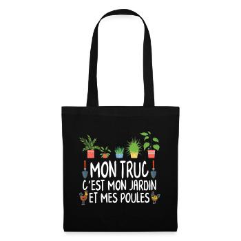 T shirt poule jardin homme cadeau jardinier femme - Tote Bag - black - Front