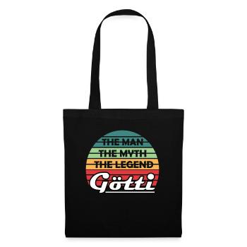 Götti Firmgötti Taufgötti Gotti Geschenkidee - Stoffbeutel - Schwarz - Vorne