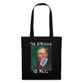 Van Gogh Masque drôle social distancing cadeau - Sac en tissu - noir - Devant