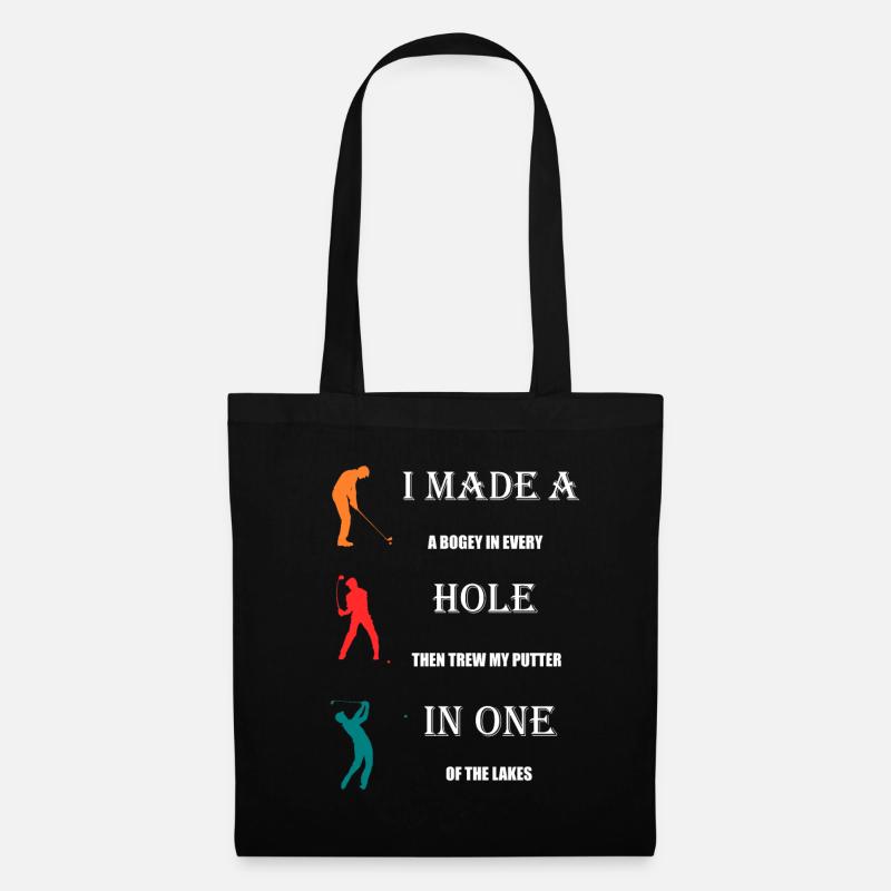 Golfen Golf Spruch Golfer Männer Geschenk - Stoffbeutel - Schwarz