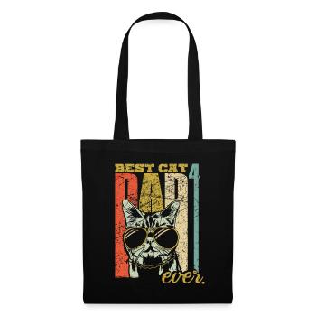 Best Cat Dad ever vier Katzen vierfach Katzenpapa - Stoffbeutel - Schwarz - Vorne