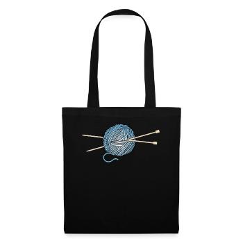 Tricot Tricot fil de laine laine laine cadeau - Sac en tissu - noir - Devant