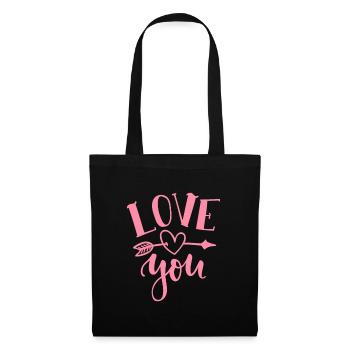 Ich liebe Dich - Stoffbeutel - Schwarz - Vorne