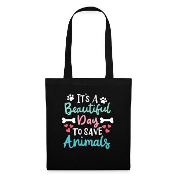 It’s A Beautiful Day To Save Animals Bien-être animal - Sac en tissu - noir - Devant