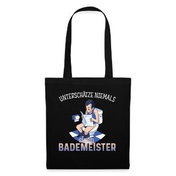 Unterschätze niemals einen Bademeister - Stoffbeutel - Schwarz - Vorne
