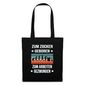 Gaming Zocken Konsole Gamer Computer Evolution - Stoffbeutel - Schwarz - Vorne