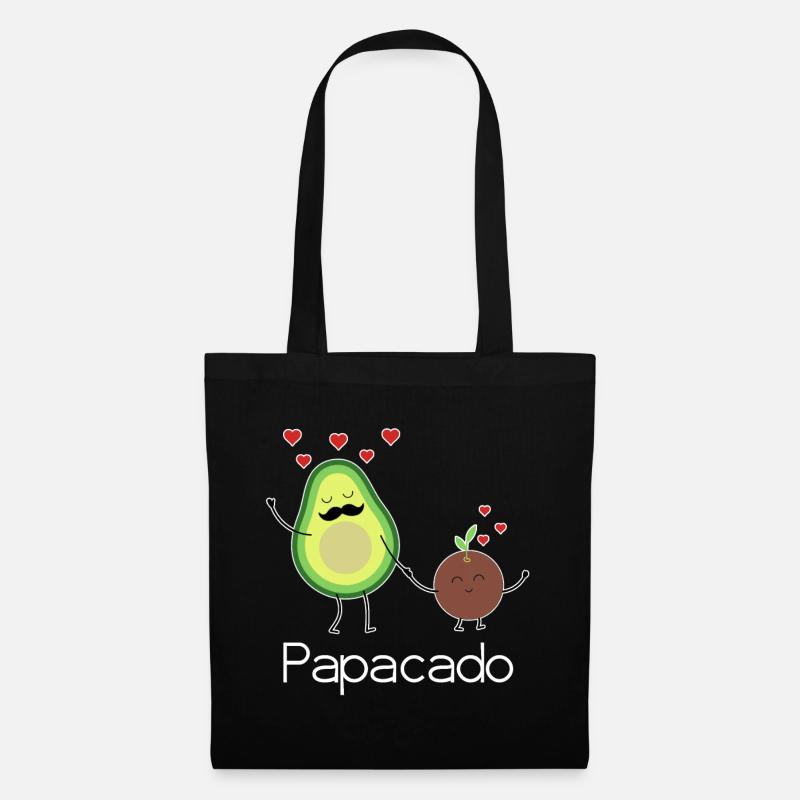 Papacado Vatertag Avocado Pärchen werdender Vater - Stoffbeutel - Schwarz
