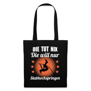 Stabhochsprung Springerin Cooler Spruch Geschenk - Stoffbeutel - Schwarz - Vorne