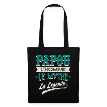 Papou Cadeau Humour - Sac en tissu - noir - Devant