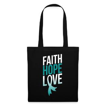 Faith Hope Love | Cervical Cancer Awareness - Tote Bag - black - Front