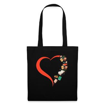 Lire le livre Littérature Books Heart - Sac en tissu - noir - Devant