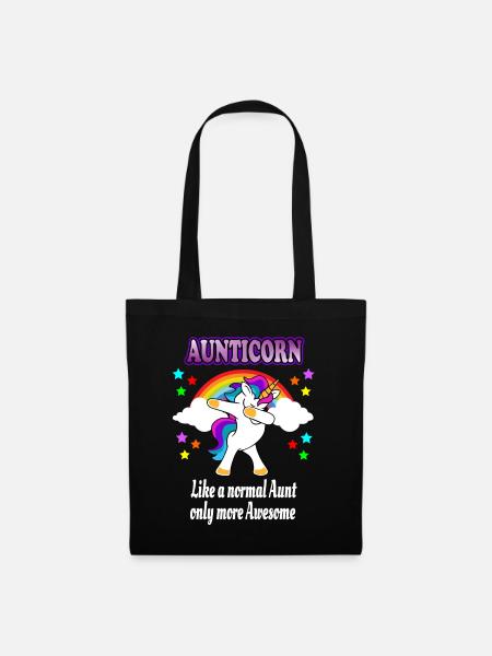Aunticorn - Aunt Tante Einhorn Dabbing Unicorn - Stoffbeutel - Schwarz