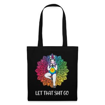 Funny Yoga Unicorn Saying Mandala Gift - Tote Bag - black - Front