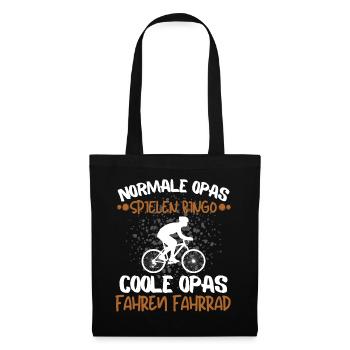 COOLE OPAS FAHREN FAHRRAD - RADTOUR SPRUCH DESIGN - Stoffbeutel - Schwarz - Vorne
