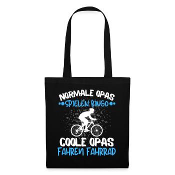 COOLE OPAS FAHREN FAHRRAD! OPA FÄHRT GERN RAD! - Stoffbeutel - Schwarz - Vorne
