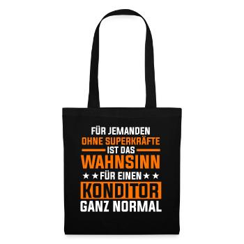 Konditor Konditormeister Zuckerbäcker - Stoffbeutel - Schwarz - Vorne