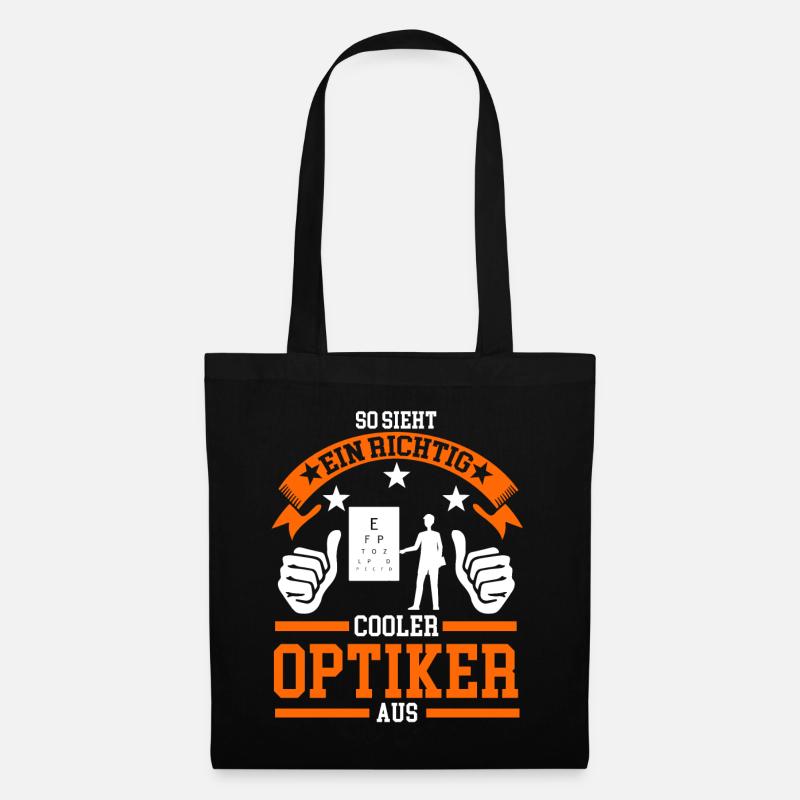 Optiker Brille Optik Geschenk - Stoffbeutel - Schwarz