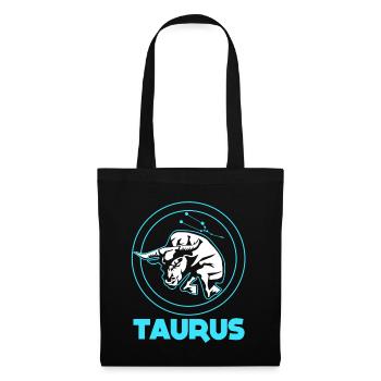 Signes du zodiaque Taureau - Sac en tissu - noir - Devant