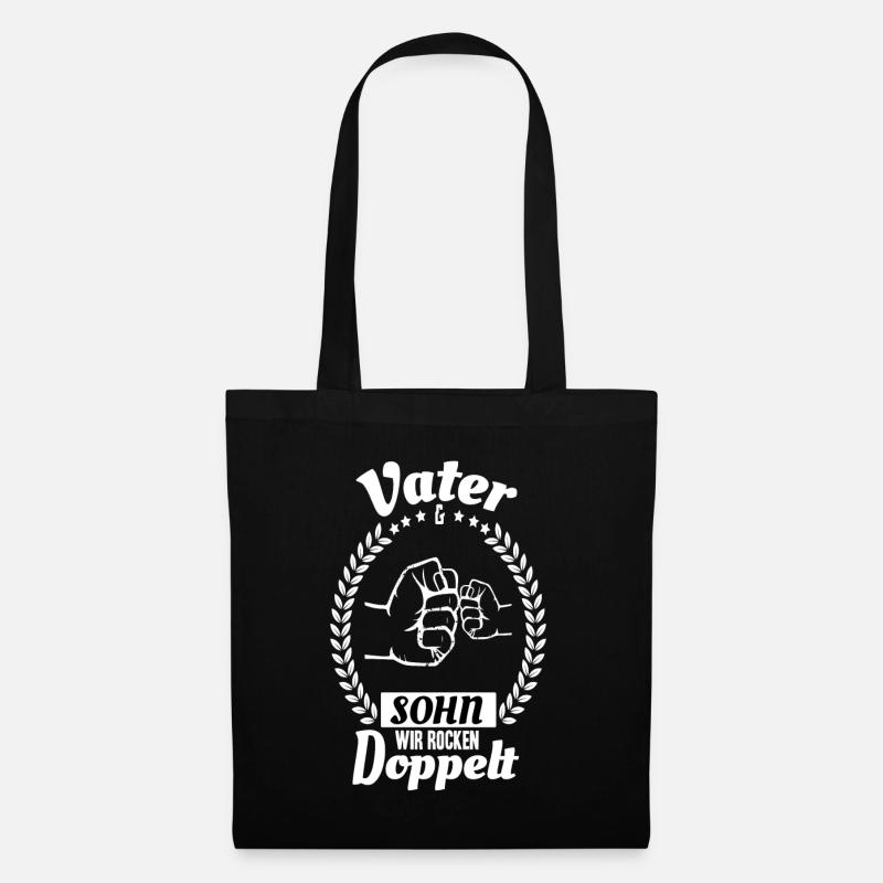 Vater Sohn Spruch Partnerlook Papa Vatertag - Stoffbeutel - Schwarz