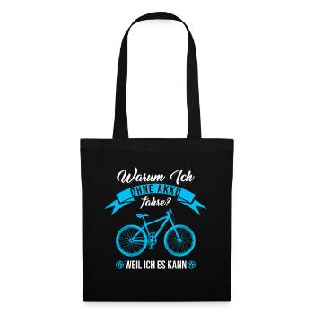 Warum Ich Ohne Akku Fahre Weil Ich Es Kann Fahrrad - Stoffbeutel - Schwarz - Vorne