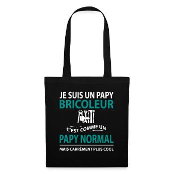 papy bricoleur humour - Sac en tissu - noir - Devant