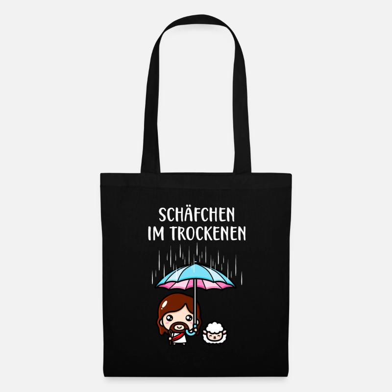 Schäfchen im Trockenen Jesus Christlich Fun - Stoffbeutel - Schwarz