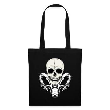 Horreur diable démon crânes Halloween - Sac en tissu - noir - Devant