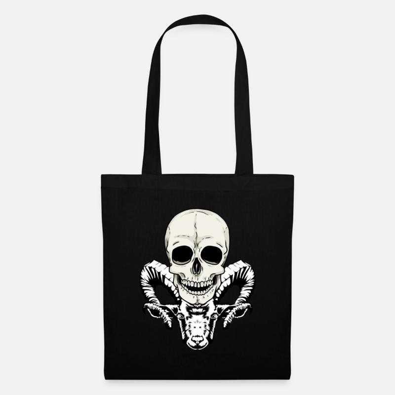 Horror Teufel Satan Dämon Totenkopf Halloween - Stoffbeutel - Schwarz
