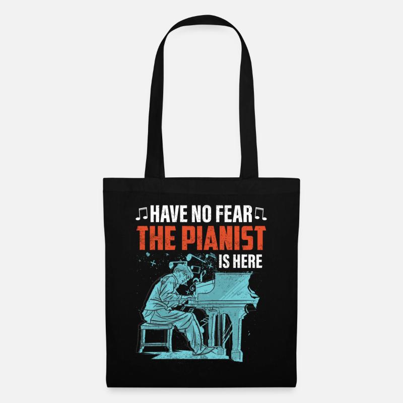 Piano Pianist Geschenk - Stoffbeutel - Schwarz
