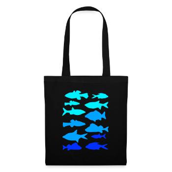 Pêcheur carpe brochet - Sac en tissu - noir - Devant