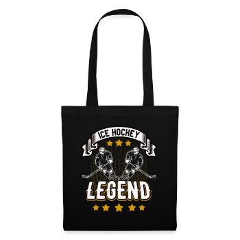 Hockey de glace Légende Sport Hockey joueur sport - Sac en tissu - noir - Devant