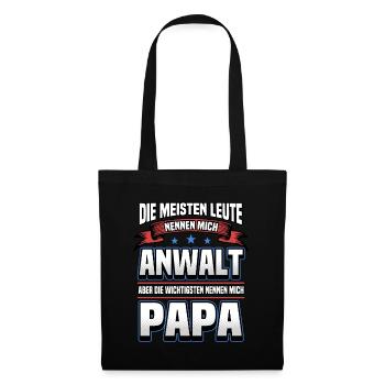 Anwalt Papa Vatertag Lustig Spruch Geschenk - Stoffbeutel - Schwarz - Vorne